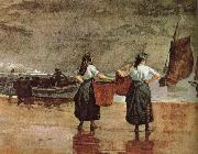 Winslow Homer Beach ee Fisherwoman ee Mother USA oil painting reproduction